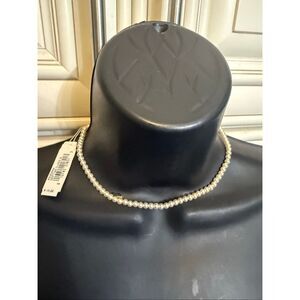 Vintage Field Manor Women's Faux Pearl Gold-Tone Clasp Choker Necklace White NWT